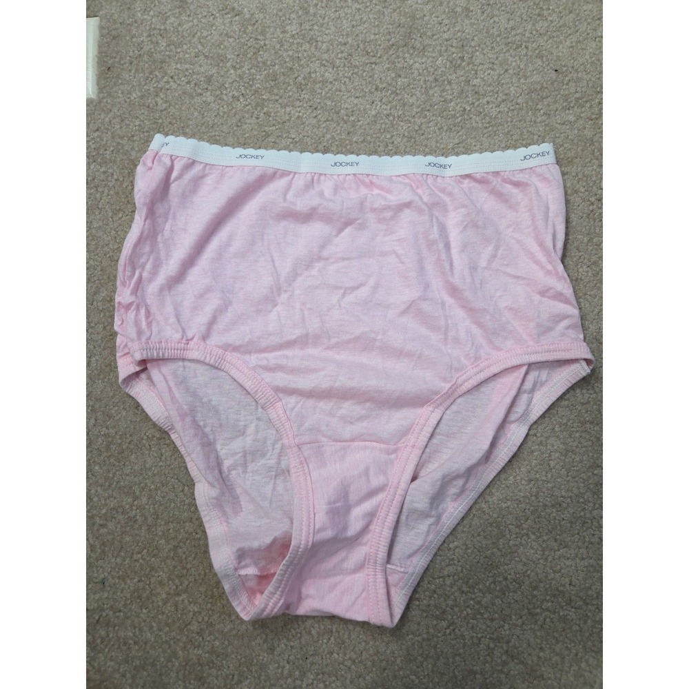 Vtg Pink Jockey Panties Hi Cut Scallop Waist Band Sz 7 Pastel Cotton Soft